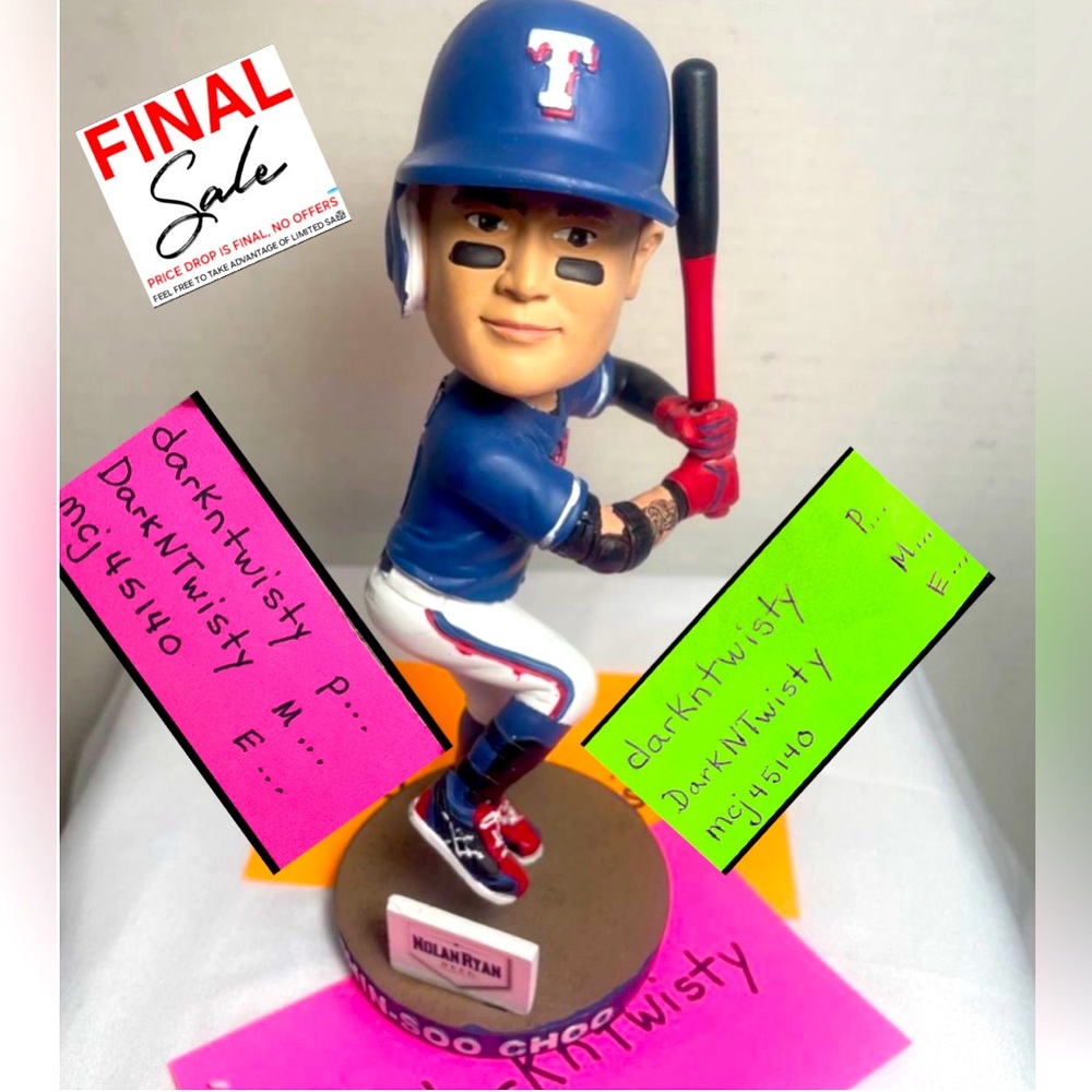 NIB Texas Rangers Shin-So Choo Bobblehead WITH BAT! Approx 8” H